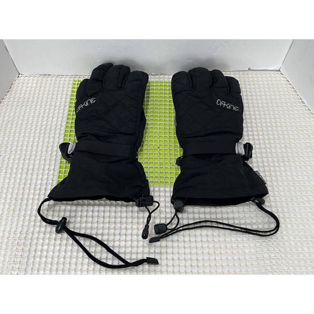 Dakine Winter Gloves Women Size Medium Black Insulated Quilted Strap good